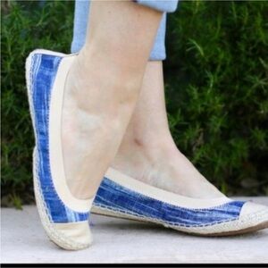 Yosi Samra Blue and Tan Foldable Flats
